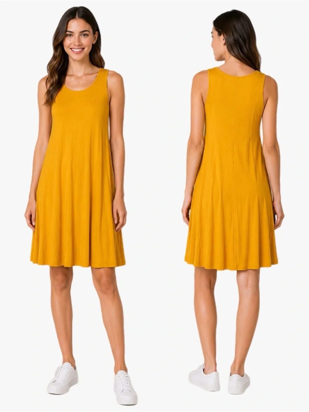 Old Navy Mustard Yellow Sleeveless Swing Dress Women’s Size Medium